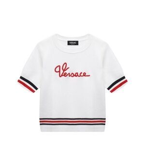 Girls Versace knit sweater and shorts
